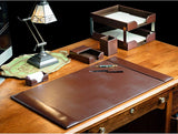 Dacasso Luxury Leather Desk Pad & Organization Essentials Set - Prime Office Products - Black