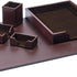 Dacasso Luxury Leather Desk Pad & Organization Essentials Set - Prime Office Products - Dark Brown