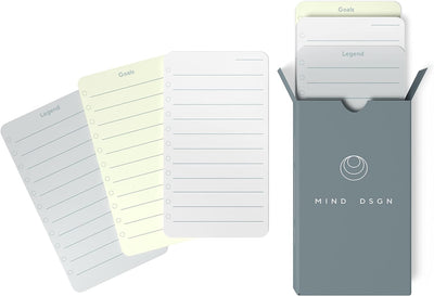 Daily Task Planner Notepads and Walnut Stand - 120 Checklist Cards, 10 Goal Cards - To Do List Productivity Task Analog Organizer - Prime Office Products - Planner Card Refill (2 months)