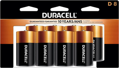 Duracell Coppertop D All-Purpose Alkaline Battery for Household and Office Devices, 8-Pack - Prime Office Products -