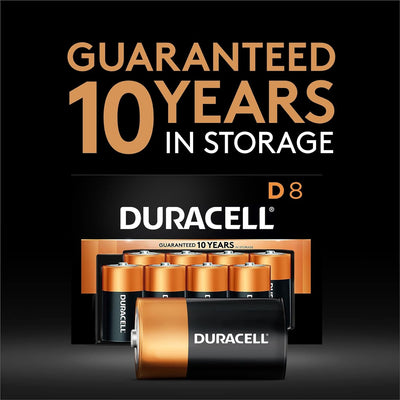 Duracell Coppertop D All-Purpose Alkaline Battery for Household and Office Devices, 8-Pack - Prime Office Products -