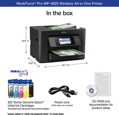 Epson Workforce Pro WF-4820 Wireless Color Inkjet All-In-One Printer - Prime Office Products -