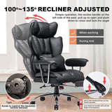 Executive High Back Office Swivel Desk Chair with Leg Rest and Lumbar Support - Prime Office Products - Black