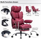 Executive High Back Office Swivel Desk Chair with Leg Rest and Lumbar Support - Prime Office Products - White