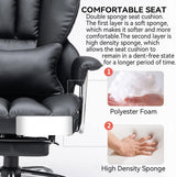 Executive High Back Office Swivel Desk Chair with Leg Rest and Lumbar Support - Prime Office Products - White