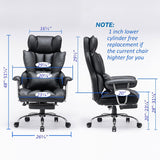 Executive High Back Office Swivel Desk Chair with Leg Rest and Lumbar Support - Prime Office Products - Black