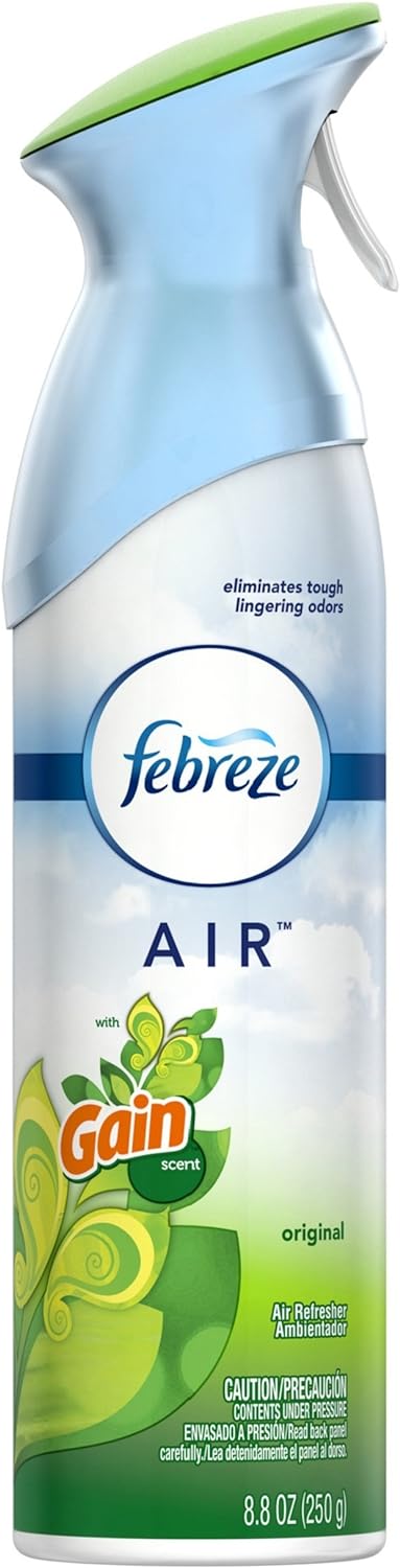 Febreze Air Freshener and Odor Eliminator Spray, Gain Original Scent, 8.8 Oz (Pack of 6) - Prime Office Products -