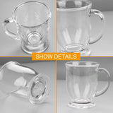 Glass Coffee Mugs, 15oz/450ml Clear Coffee Cups with Handles, Set of 6 - Prime Office Products -