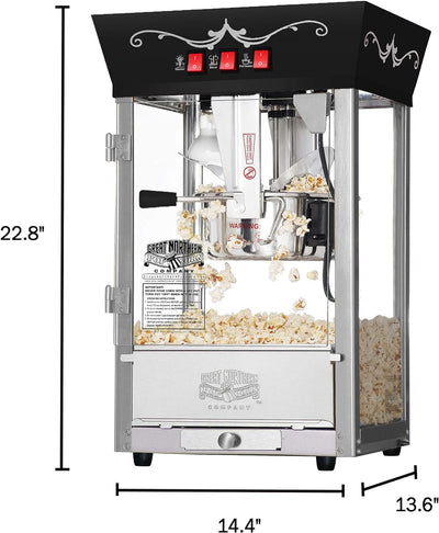 Great Northern Popcorn Company Black Antique Style Popcorn Machine, 8 Ounce - Prime Office Products - Black Popper