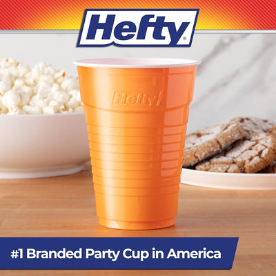 Hefty Party On Disposable Plastic Cups, Assorted, 16 Ounce, 100 Count - Prime Office Products -