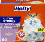 Hefty Ultra Strong Tall Kitchen Trash Bags, Lavender & Sweet Vanilla Scent, 13 Gallon - Prime Office Products - 13 Gallon - 80 count