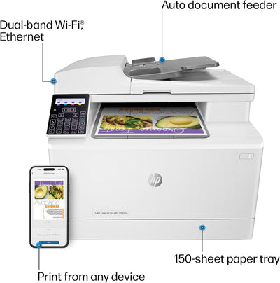 HP Color Laserjet Pro MFP M183fw Wireless All-in-One Printer for Home Office - Prime Office Products -