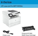 HP LaserJet Pro MFP 4101fdn Black & White Laser Multifunction Printer with Fax - Prime Office Products -