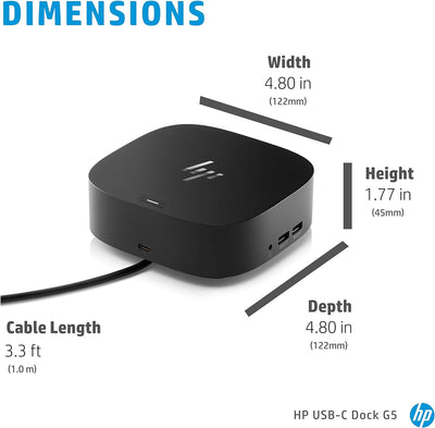 HP USB-C Universal G5 Docking Station, 8-in-1 Adapter, Single Cable for Laptops, PCs & Notebooks - Prime Office Products -