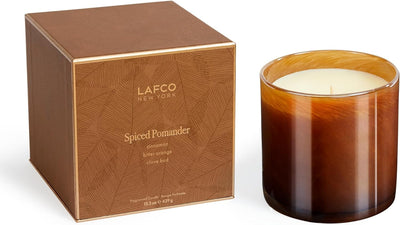 LAFCO New York Holiday Signature Candle, Spiced Pomander, Hand Blown Glass Vessel - 15.5 oz - Prime Office Products -