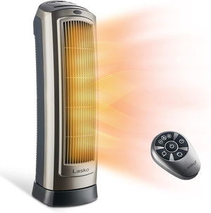 Lasko Oscillating Digital Ceramic Tower Heater with Thermostat, Timer and Remote Control - Prime Office Products -