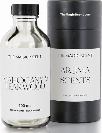 Magic Scent Essential Oil Aromatherapy Fragrance for HVAC, Cold-Air, & Ultrasonic Diffusers - Prime Office Products - Store & Cafe Collection - Mahogany & Teakwood