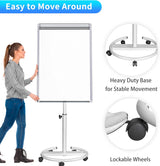 Mobile Dry Erase Board – 40x28 inches Magnetic Portable Whiteboard with 25-Sheet Paper Pad - Prime Office Products -