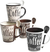 Mr. Coffee Bareggio Mug and Spoon Set, 8-Piece Mug and Spoon Set (14 oz) - Prime Office Products -