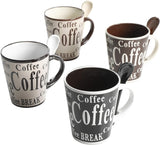 Mr. Coffee Bareggio Mug and Spoon Set, 8-Piece Mug and Spoon Set (14 oz) - Prime Office Products -