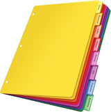 Oxford Plastic Binder Dividers, 8 Tab, Insertable Multicolor Tabs, Letter Size, 6 Sets (89601) - Prime Office Products -