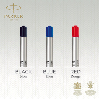 Parker Ballpoint Pen Refills, Medium Point, Black, with QUINKflow Ink - Prime Office Products - Pack of 6