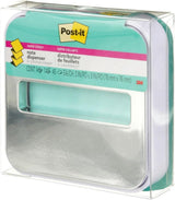 Post-it Dispenser Sticky Dispenser, 3x3 in, White & Silver, Easy One Handed Dispensing - Prime Office Products -