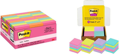 Post-it Mini Notes, 1.5x2 in, Poptimistic Collection, Magenta, Pink, Blue, Green, 24 Pads - Prime Office Products -