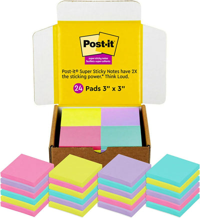 Post-it Mini Notes, 1.5x2 in, Poptimistic Collection, Magenta, Pink, Blue, Green, 24 Pads - Prime Office Products -