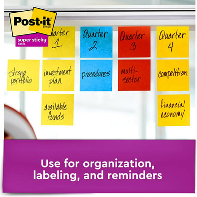 Post-it Super Sticky Notes, Limited Edition Collection, 3x3 in, 15 Pads/Pack - Prime Office Products -