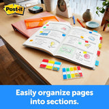 Post-it Tabs with easy dispenser, 1 inch, Aqua, Yellow, Pink, Violet, 88-count sticky tabs - Prime Office Products -