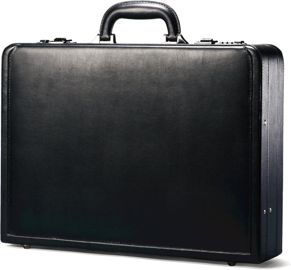 Samsonite Classic Bonded Leather Attache Business Briefcase, Black - Prime Office Products -