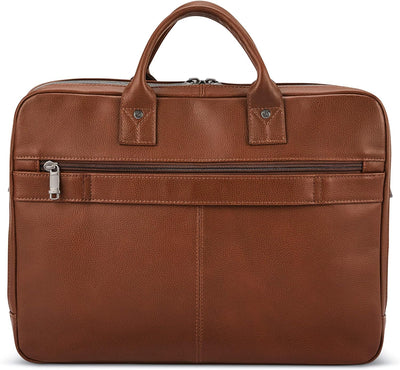 Samsonite Classic Leather Toploader Briefcase, Cognac - Prime Office Products -