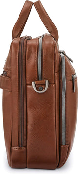 Samsonite Classic Leather Toploader Briefcase, Cognac - Prime Office Products -