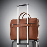 Samsonite Classic Leather Toploader Briefcase, Cognac - Prime Office Products -