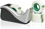 Scotch Desktop Tape Dispenser, Silvertech Two-Tone (C60-ST) (Pack of 2) - Prime Office Products -