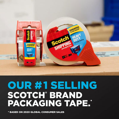 Scotch Heavy Duty Shipping and Packaging Tape, Strong Seal, Clear - Prime Office Products - 4 rolls - 1.88" x 1965.6"