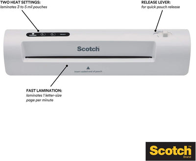 Scotch Thermal Laminator, Laminating Machine, 9 in wide with 20 pouches - Prime Office Products - Laminator with 20 Pouches