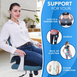 Seat Cushion & Lumbar Support Office Chair Pillows, Set of 2, with Adjustable Straps & Washable Covers - Prime Office Products -