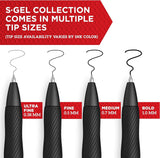 SHARPIE S-Gel Black Barrel, Bold Point 1.0mm, Black Ink Gel Pen, 12-count - Prime Office Products -