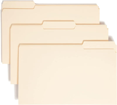 Smead Standard Legal Size File Folders, Manila, 1/3-Cut Tabs, 100-Count - Prime Office Products -