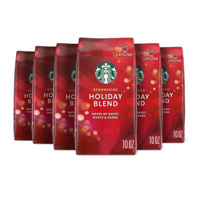 Starbucks Holiday Fall Medium Roast Ground Coffee, 100% Arabica, Limited Editions, 6-Pack - Prime Office Products - Holiday Blend