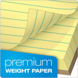 Tops Docket Gold Writing Pads, 8-1/2" x 11-3/4", Legal Rule, Canary Paper, Perforated, 50 Sheets, 6 Pack - Prime Office Products -