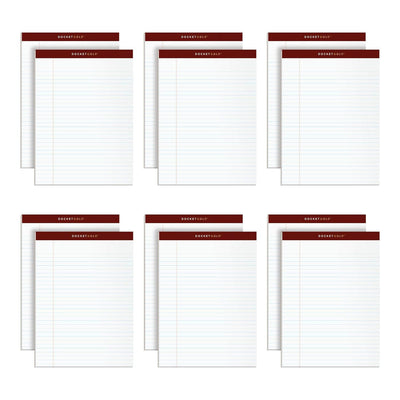 TOPS Docket Gold Writing Pads, 8-1/2 x 11-3/4, Legal Rule, White Paper, 50 Sheets, 12 Pack (63960) - Prime Office Products -