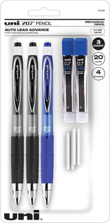 Uni-Ball 207 Mechanical Pencil, 0.7mm, HB #2, Black Barrel, 12 Count - Prime Office Products -