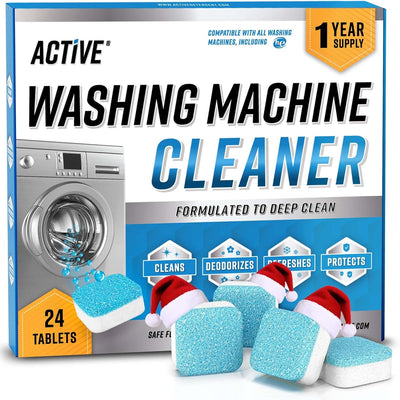 Washing Machine Deep Cleaning Tablets For Front Loader & Top Load Washer, 24-count - Prime Office Products - 1 Pack - 24 Tablets