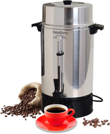 West Bend 100-Cup Commercial Aluminum Coffee Urn with Auto Temp Control - Prime Office Products -