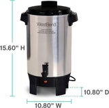 West Bend 100-Cup Commercial Aluminum Coffee Urn with Auto Temp Control - Prime Office Products -